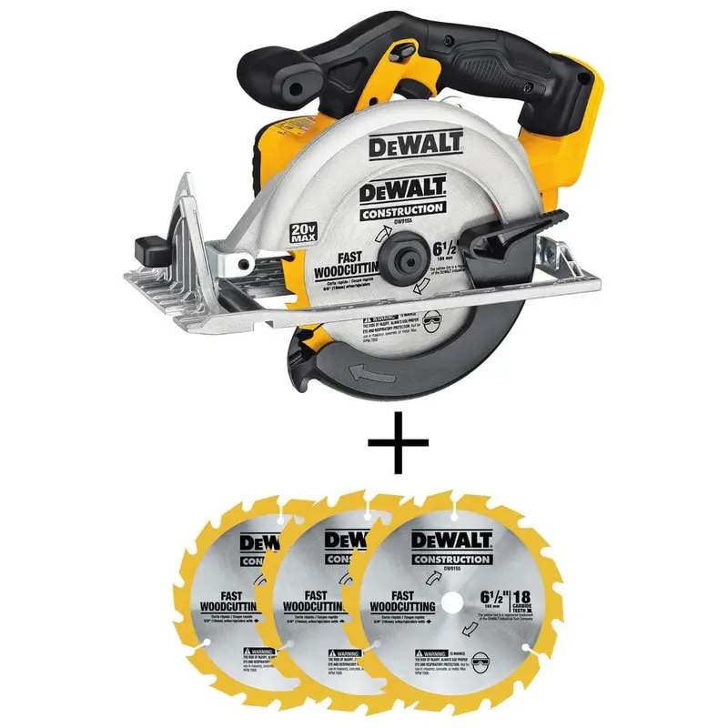 20-Volt 6-1/2 in. MAX Li-Ion Cordless Circular Saw (Tool-Only) with Bonus 6-1/2 in. 18-Tooth Fast Cutting Carbide Blade7.4 / bundle