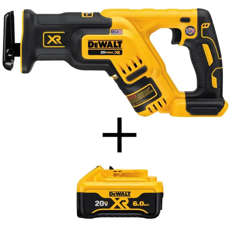 20-Volt MAX XR Lithium-Ion Cordless Brushless Compact Reciprocating Saw (Tool-Only) with Bonus Battery Pack 6.0 Ah7.4 / each