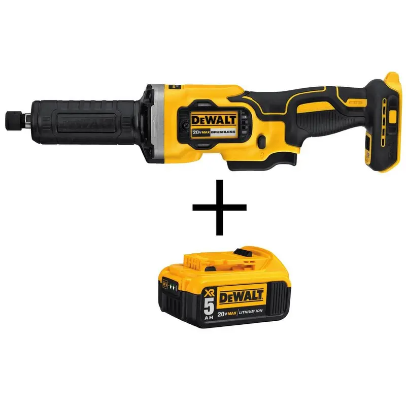 20-Volt MAX Li-Ion Cordless Brushless 1-1/2 in. Variable Speed Die Grinder (Tool-Only) with 20-Volt Li-Ion Battery 5 Ah3.4 / bundle