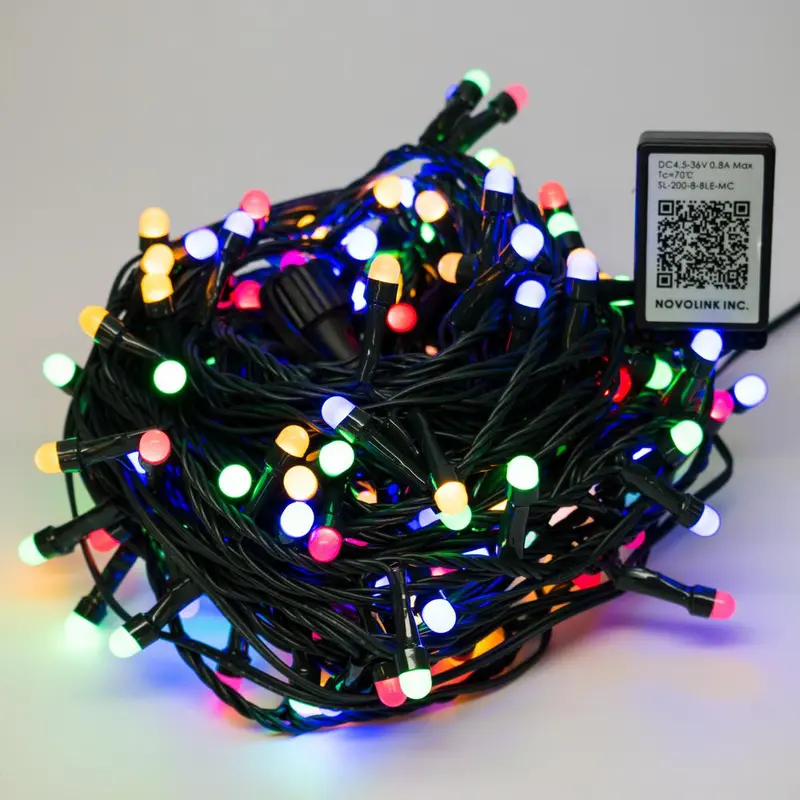200 Light 8 mm Mini Globe Multi Color LED Lights with Wireless Smart Control1.4 / White Lights / Green