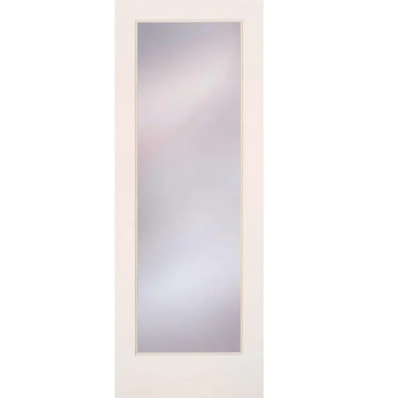 24 in. x 80 in. Privacy Smooth 1 Lite Primed MDF Interior Door SlabNo Bore / Red Oak- Ready to Stain / 32 x 80