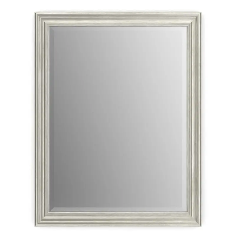 28 in. W x 36 in. H (M1) Framed Rectangular Deluxe Glass Bathroom Vanity Mirror in Vintage NickelWeathered Wood / 23.2389