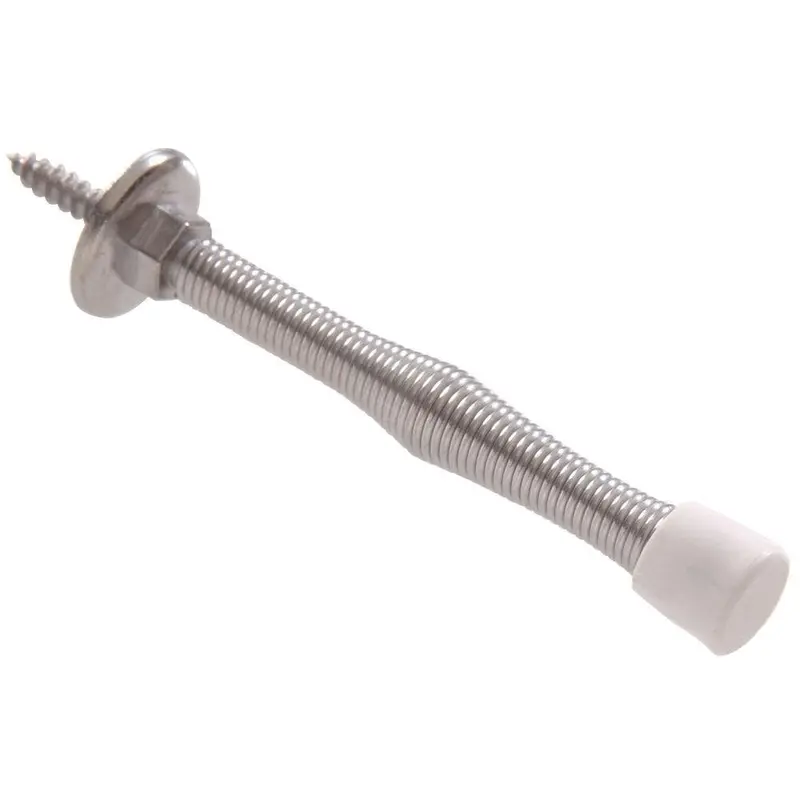 3 in. Satin Chrome Utility Spring Door Stop (5-Pack)