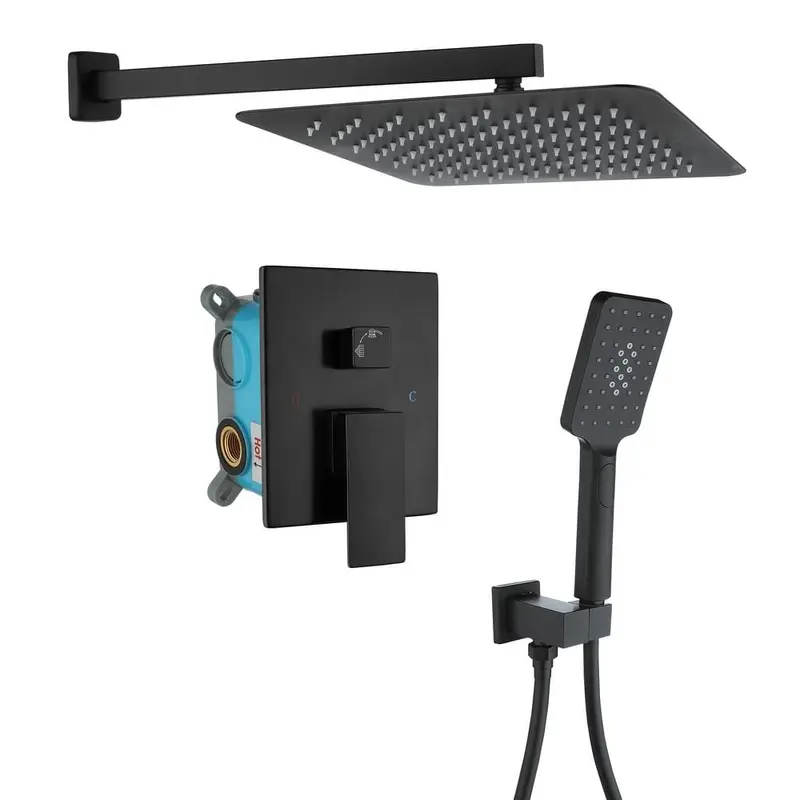 3-Spray with 2.5 GPM 10 in. 2 Functions Tub Wall Mount Dual Shower Heads in Spot in Brushed Nickle (Valve Included)