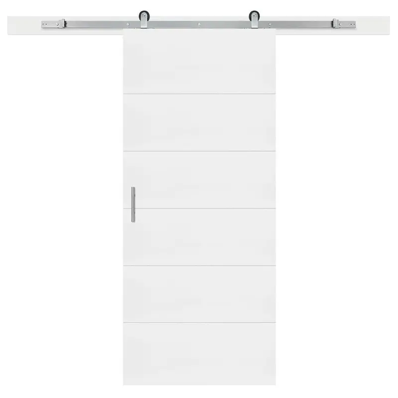 36 in. x 84 in. Melrose Primed Interior Sliding Barn Door Slab with Hardware KitPrimed White / 36 x 84 / Silver