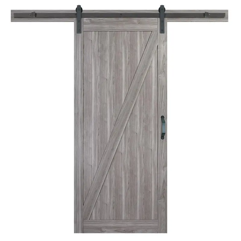 36 in. x 84 in. Z-Bar Ash Gray Finished Composite Interior Sliding Barn Door Slab with Hardware Kit100 / each