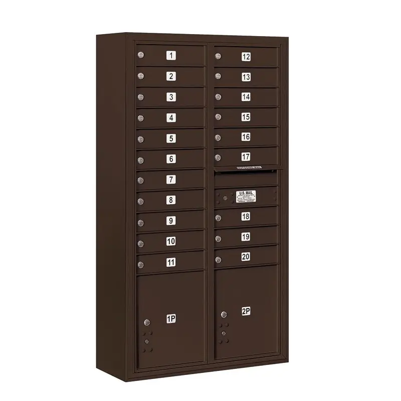 3800 Horizontal Series 20-Compartment with 2-Parcel Locker Surface Mount MailboxSandstone / 225 / 20