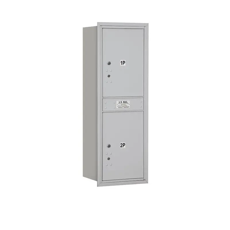 41 in. H x 16 3/4 in. W - Parcel Locker - 2 PL5's - Aluminum - Rear Loading 4C Horizontal MailboxAluminum / 70.0