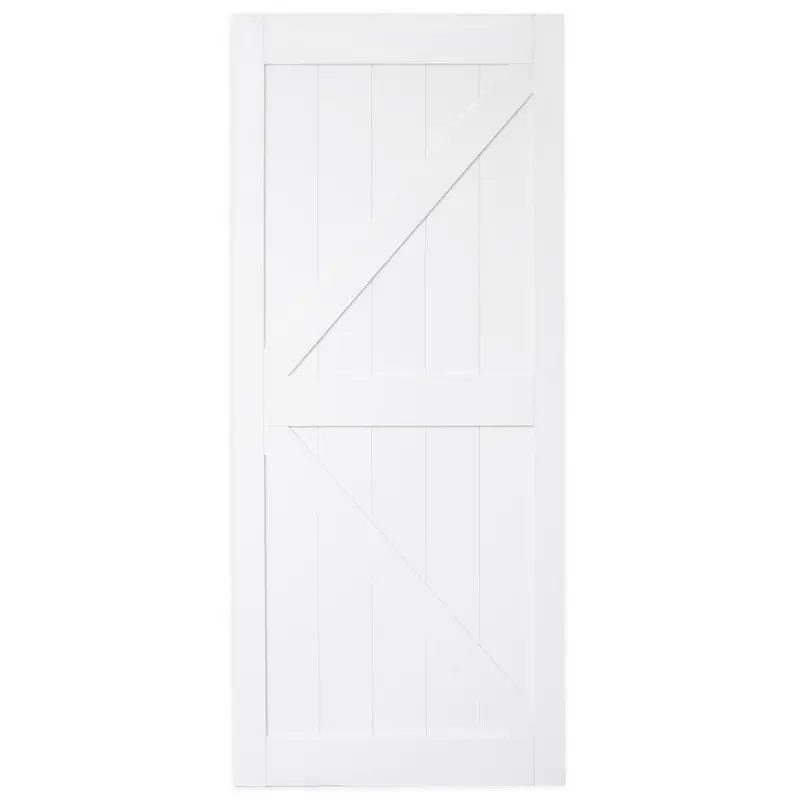 42 in. x 84 in. Bright White MDF K Frame Interior Barn Door SlabGray / 36 x 84 / 80
