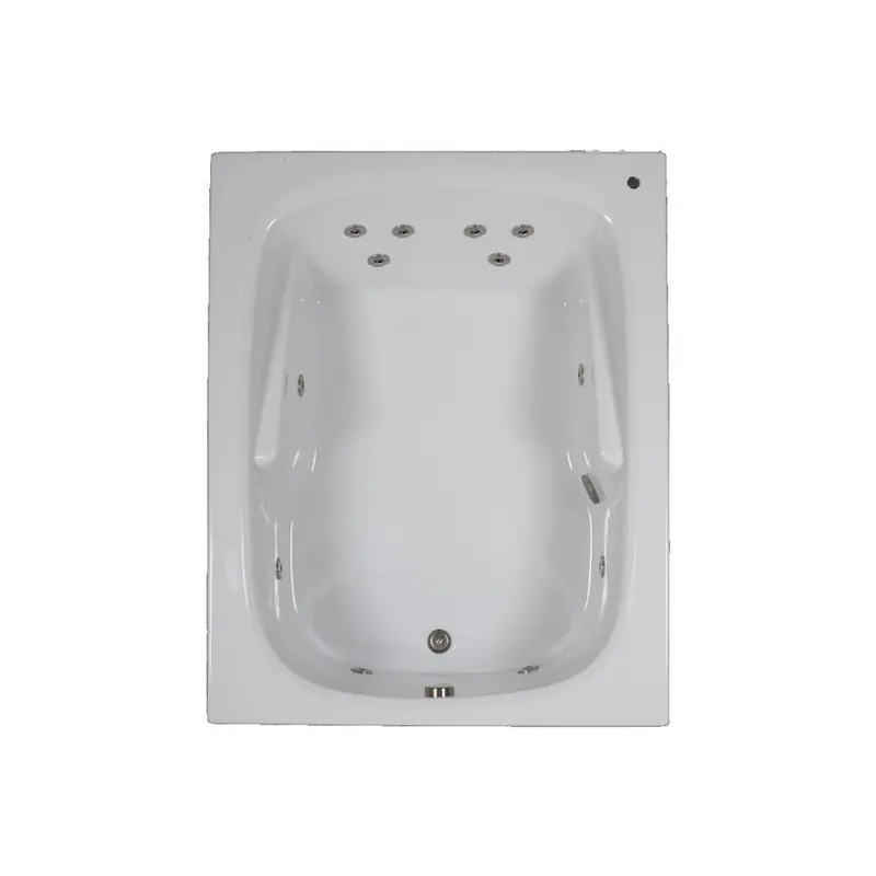 60 in. Rectangular Drop-in Whirlpool Bathtub in WhiteBlack / Reversible / 151