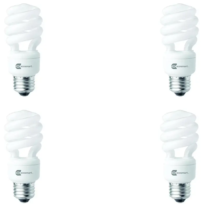 60-Watt Equivalent Spiral Non-Dimmable CFL Light Bulb Soft White (4-Pack).30 / package