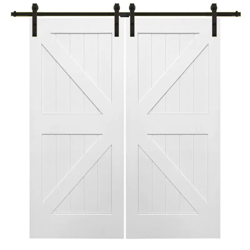 72 in. x 84 in. Primed K-Plank MDF Sliding Barn Door with Hardware KitPrimed / 72 x 84 / Bronze