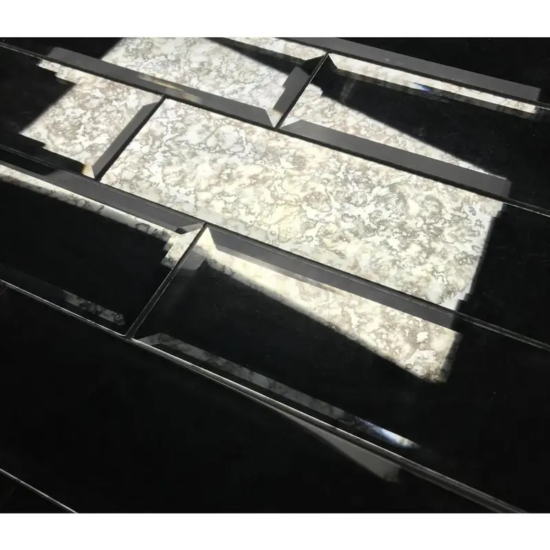 Abolos Reflections 44-Pack Antique Silver/Mirrored 3-in x 12-in Mirrored Glass Subway Peel & Stick Wall Tilesq/ft