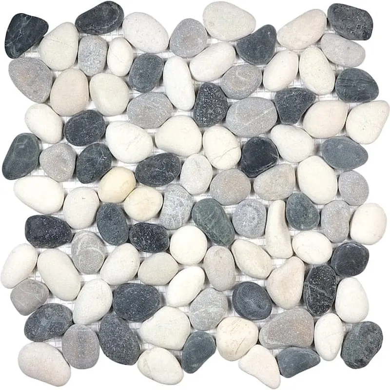 Anatolia Zen Tranquil Cool Blend Natural Pebble 12-in x 12-in Matte Natural Stone Quartz Pebble Patterned Floor and Wall Tile (10-sq. ft/ Carton)10 sq.ft./carton