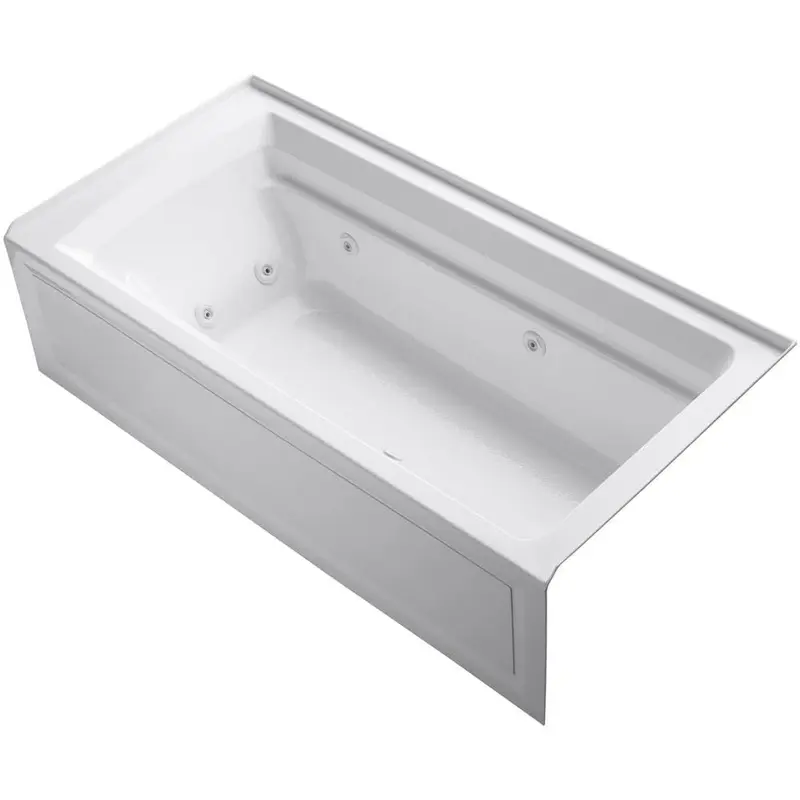Archer 6 ft. Acrylic Right Drain Rectangular Alcove Whirlpool Bathtub in WhiteWhite / Right / 140