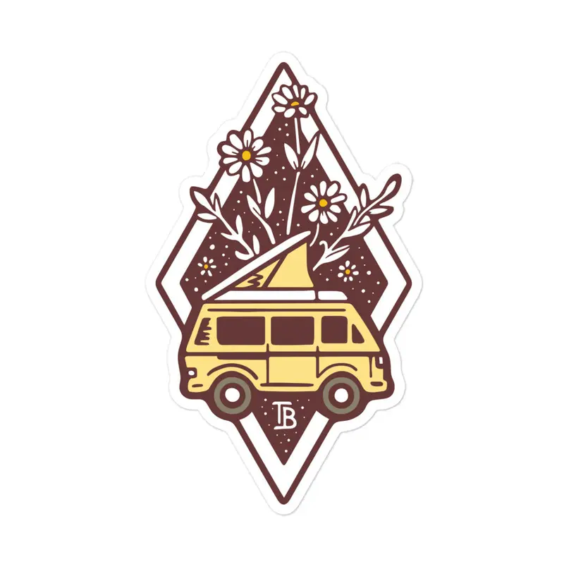 Bloom Yellow Van Sticker33