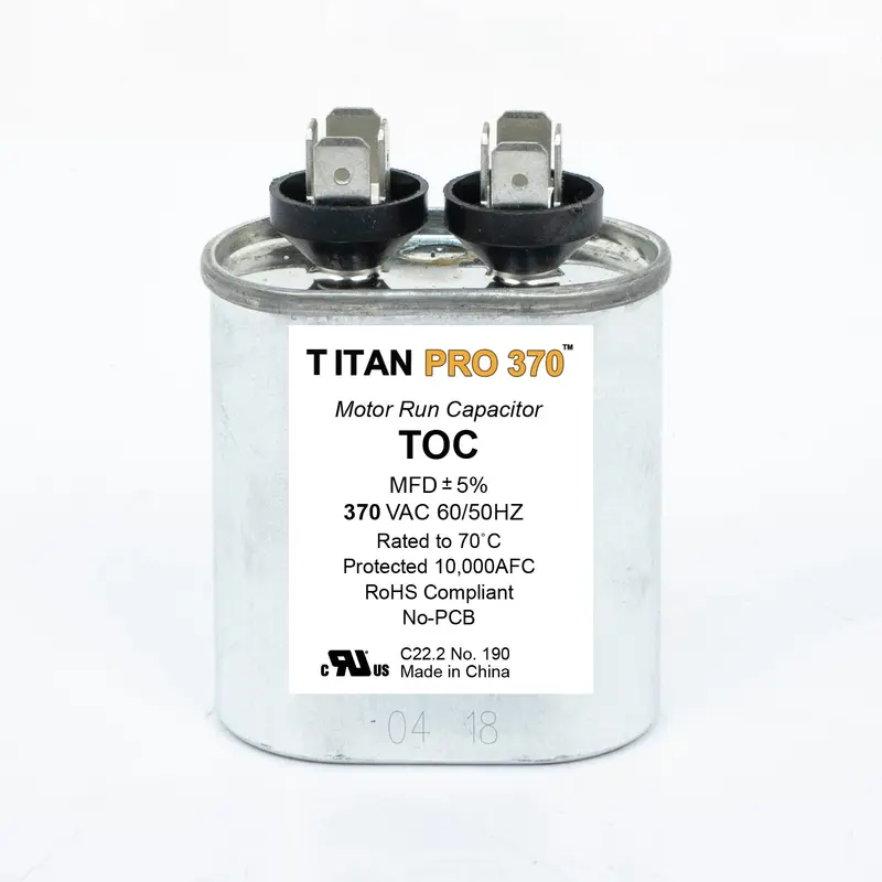 Titan Pro Run Capacitor 7.5 MFD 370 Volt Oval370 V