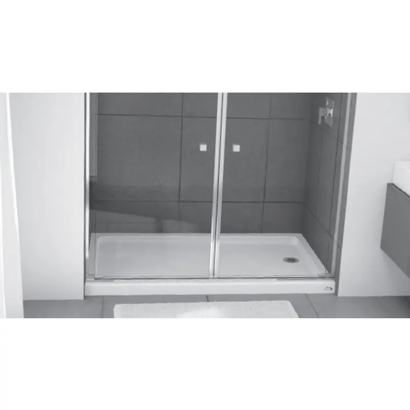 Bootz 010-1000-00 Shower Base, 60 in L, 30 in W, 5 in H, Steel, White, Alcove Installation