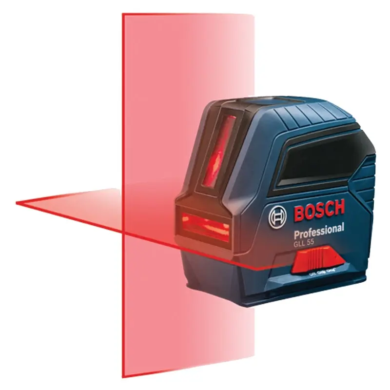 Bosch GLL 55 Cross-Line Laser, 50 ft,  /-1/8 in at 33 ft Accuracy, 2-Line