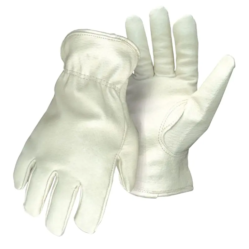 Boss 7191L Gloves, L, Keystone Thumb, Open, Shirred Elastic Back Cuff, Pigskin Leather, Tan