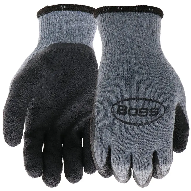 Boss Grip Series B32041-XL Coated Gloves, XL, Slip-On Cuff, Latex Coating, Polyester, Gray