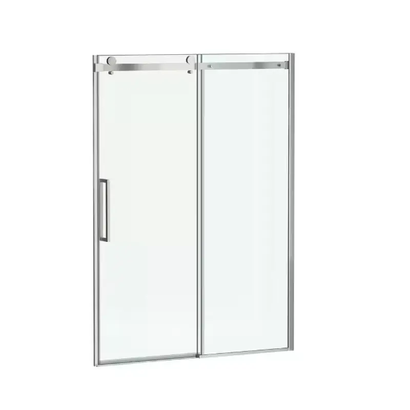 American Standard Passage 60 in. W x 72 in. H Sliding Semi-Frameless Shower Door in Brushed Nickel with Clear Glass