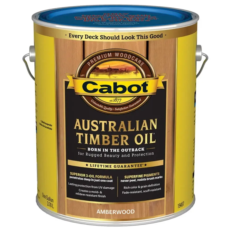 Cabot 19400 Series 140.0019457.007 Timber Oil, Amberwood, Liquid, 1 gal, Can