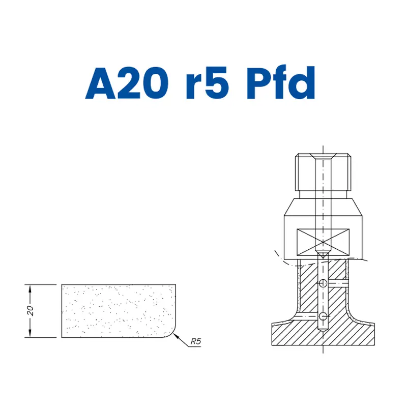 Line 20 Sink Hole, A20 r5 PFD (20mm r5 Eased Edge Polished Face Down ( Radius))EHS Kit (All materials high speed) / 1