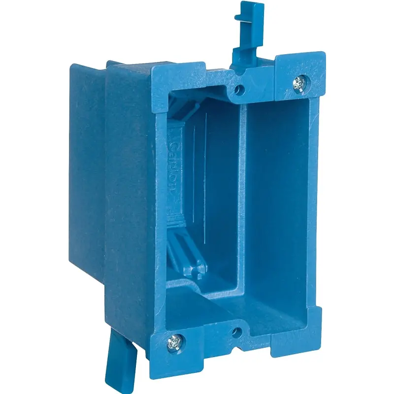 Carlon BH118R Outlet Box, 1 -Gang, PVC, Blue, Clamp Mounting