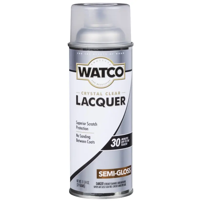 Watco Y63181 Lacquer, Semi-Gloss, Liquid, Clear, 319 g, Aerosol Can