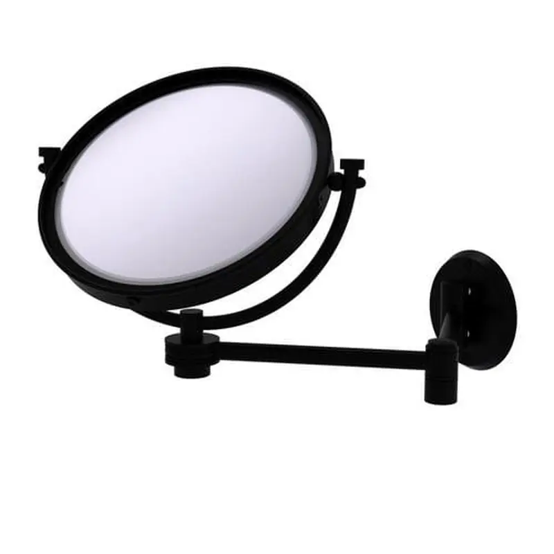 Allied Brass 8-in x 10-in Matte Black Double-Sided Magnifying Wall-Mounted Vanity Mirror
