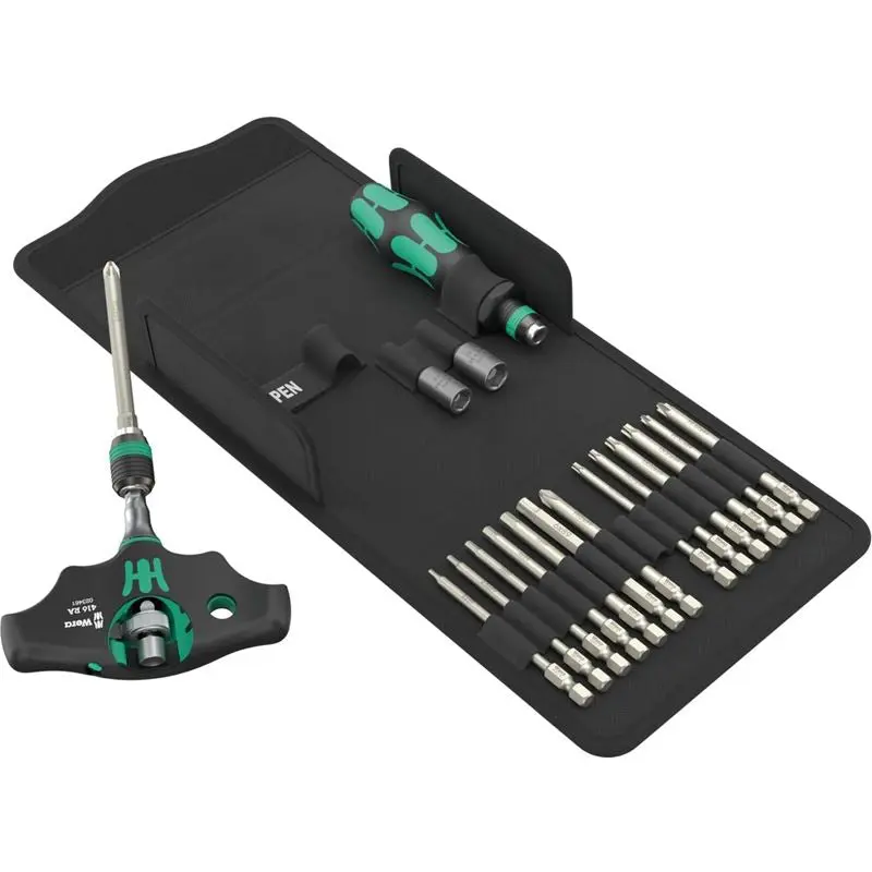 Wera 05136072001 Kraftform Kompakt 400 RA SHK Set 1, 19 pieces