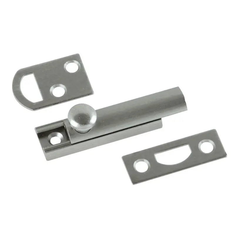 2 in. Satin Nickel Solid Brass Slide Door BoltPolished Brass / 0.1