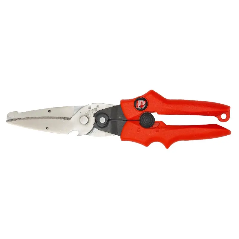 Crescent Wiss MPX5 Snip, 13.78 in OAL, Straight Cut, Steel Blade, Comfort-Grip Handle, Red Handle