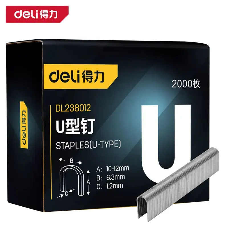 Deli U-Type Staples 2000 Pieces | DL238012