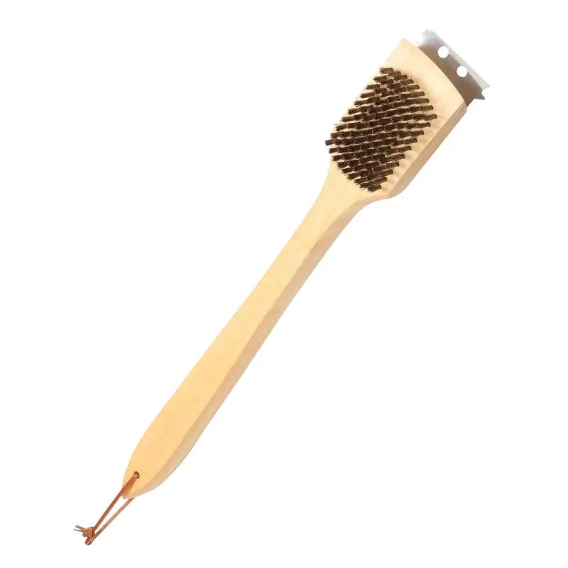 Omaha Grill Brush, 3-1/4 in L Brush, 2 in W Brush, Stainless Steel Bristle, Stainless Steel Bristle, 18 L