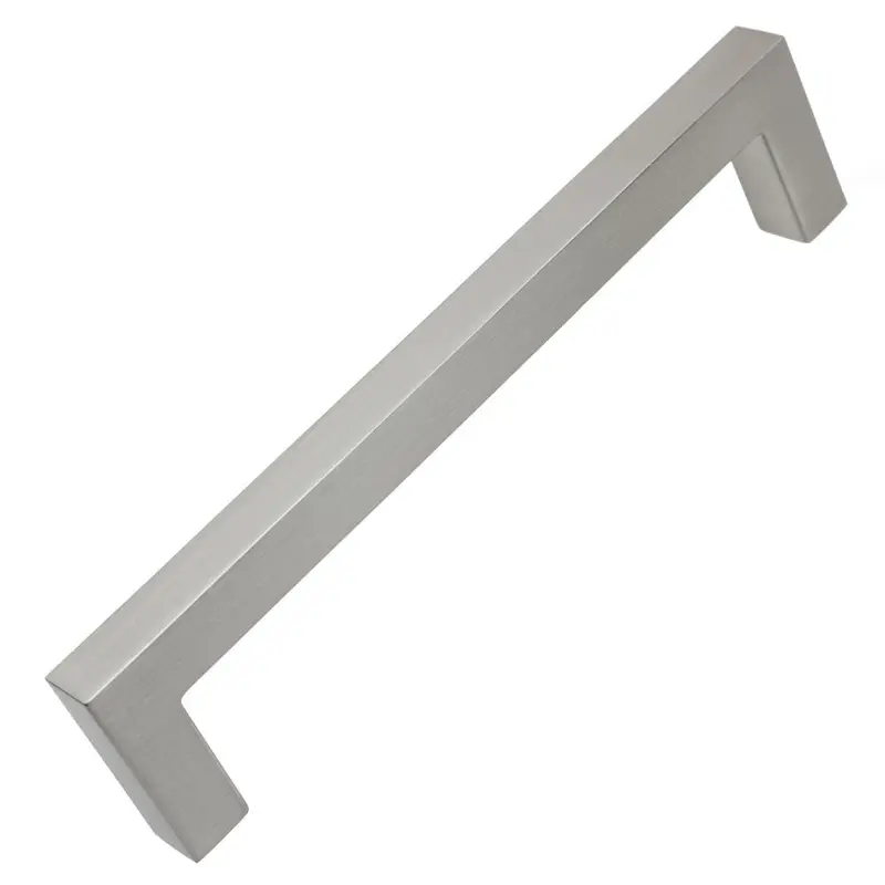 5 in. Center-to-Center Solid Square Slim Satin Nickel Cabinet Bar Pull (10-Pack)7 9/16 in. / Satin Gold / 2.3 oz