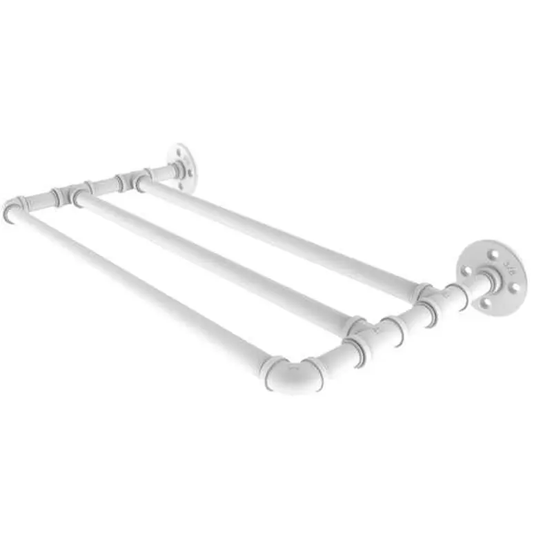 Allied Brass Pipeline Collection 30-in Wall Mounted Towel Shelf in Matte WhiteBrushed Bronze