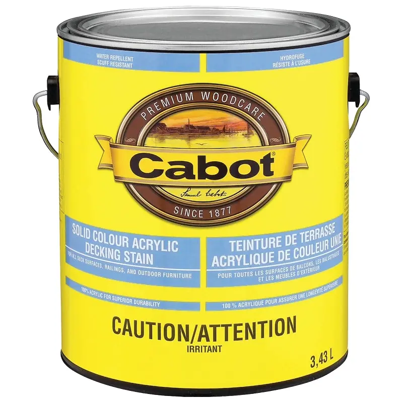 Cabot 1801C Deck Stain, Low-Lustre, White, Liquid, 1 gal