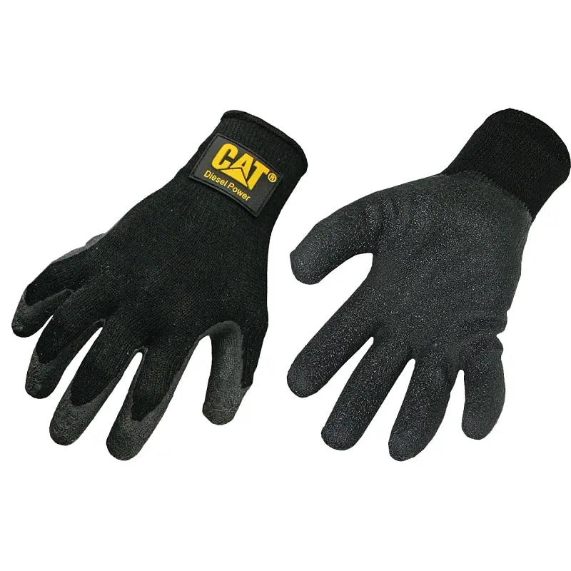 CAT CAT017400L Protective Gloves, L, Knit Wrist Cuff, Cotton/Polyester Glove, Black