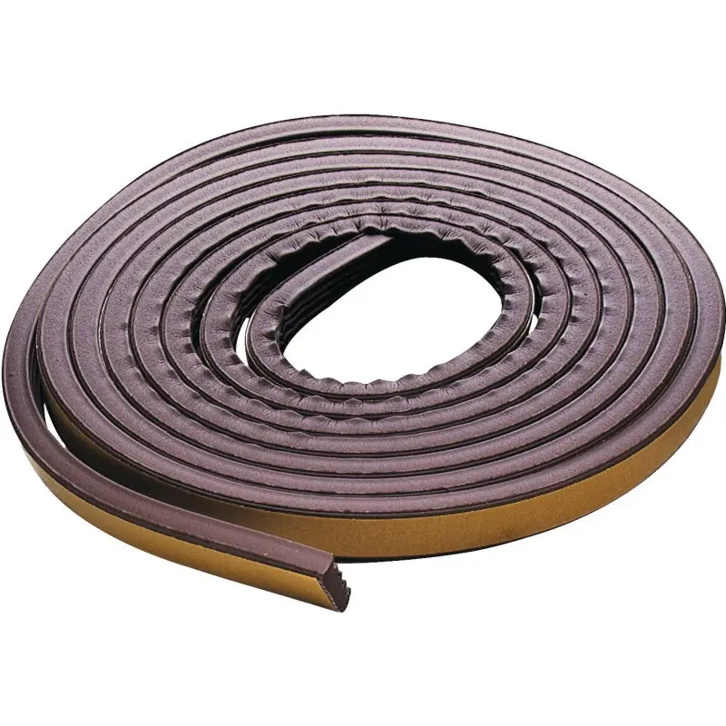 M-D 02550 Weatherstrip Tape, 3/8 in W, 17 ft L, EPDM Rubber, Brown, 12/PK