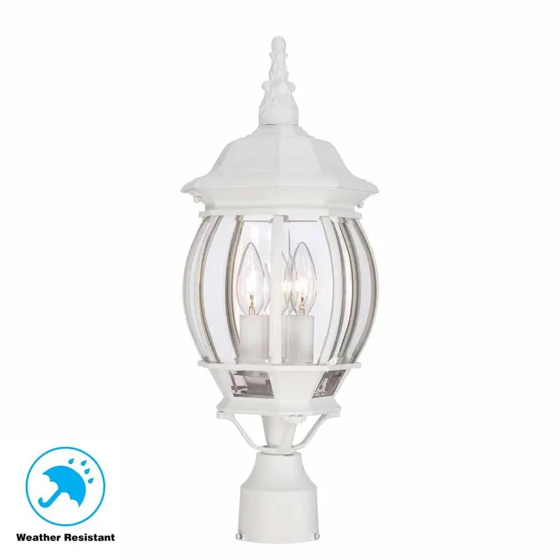 3-Light White Outdoor Post LightWhite / 3.48
