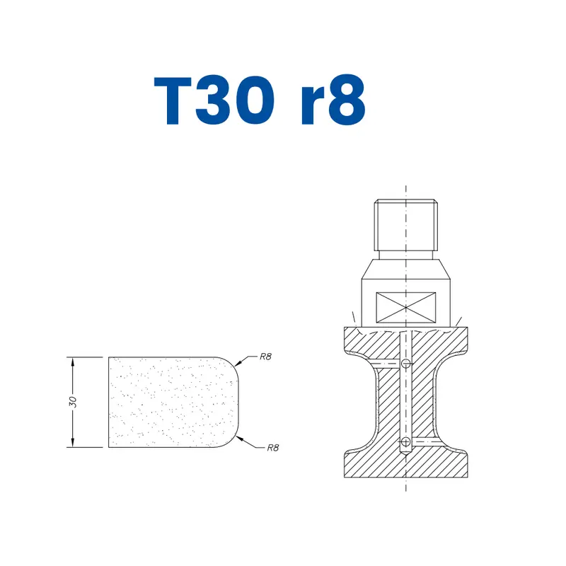 T30 r8 (30mm Eased Top & Bottom r8)EHS Kit (All materials high speed) / 1