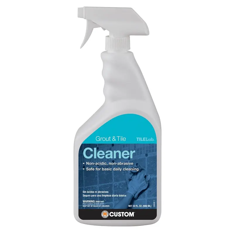 CUSTOM TileLab TLGTCRAQT-3 Grout and Tile Cleaner, Liquid, Milky White, 32 fl-oz, Spray Bottle
