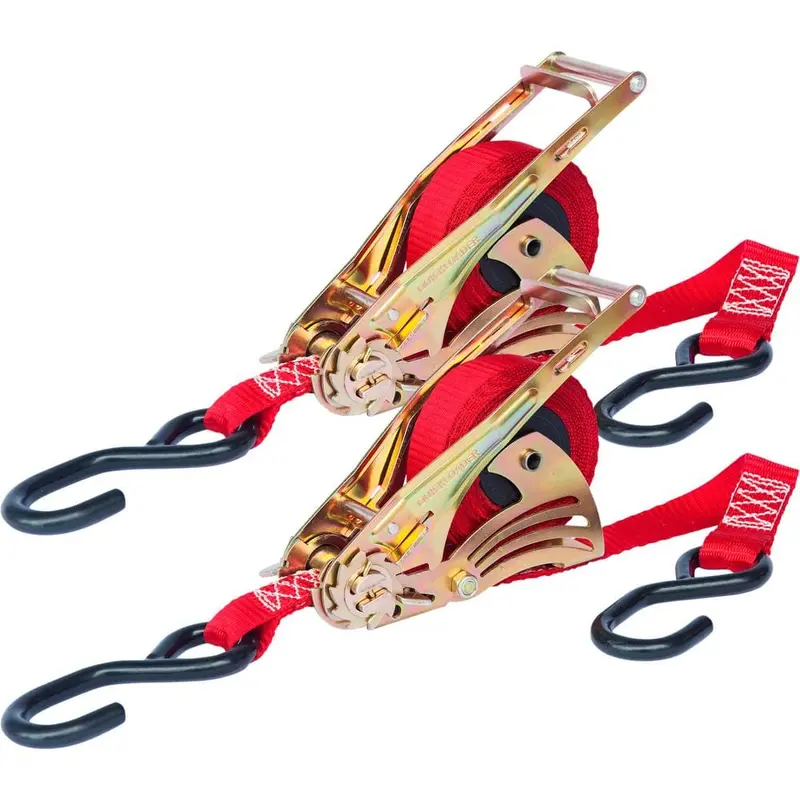 1500 lbs. Retractable Ratchet Tie Down Strap (2-Pack)