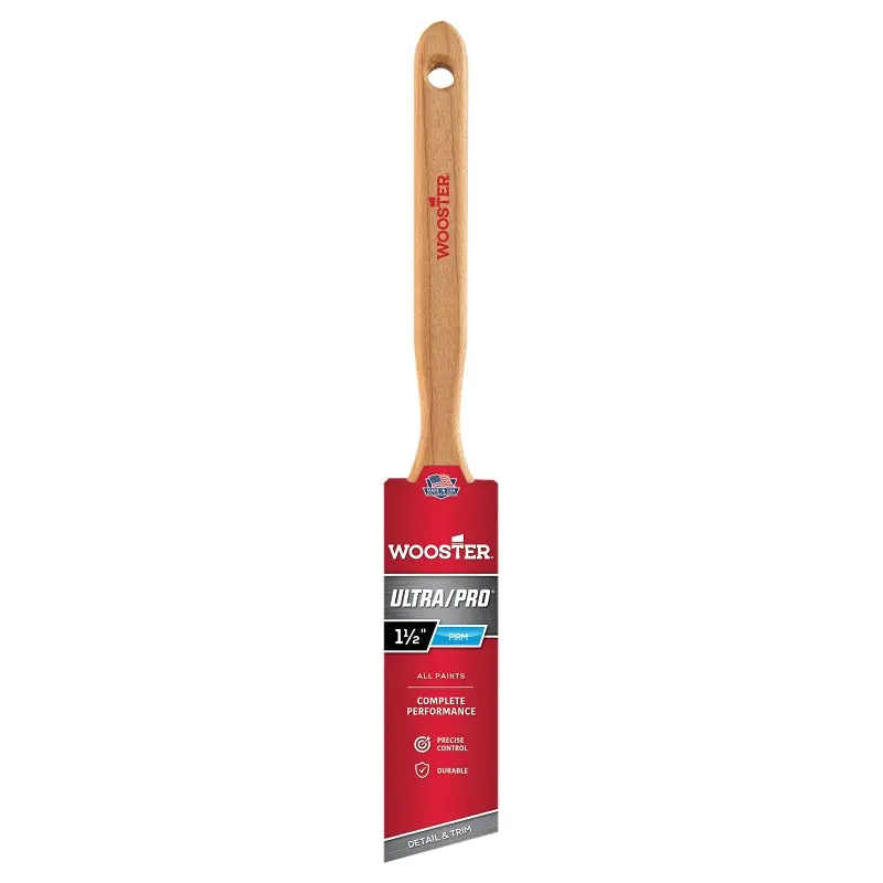 Wooster 4174-1-1/2 Paint Brush, 1-1/2 in W, 2-7/16 in L Bristle, Nylon/Polyester Bristle, Sash Handle