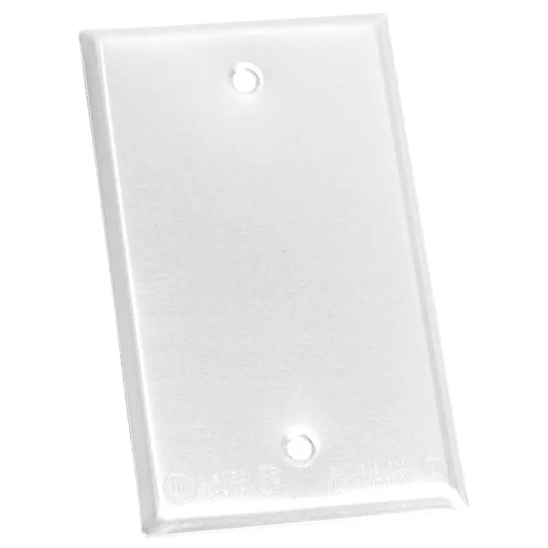 BWF BC-1WV Cover, 4-9/16 in L, 2-13/16 in W, Rectangular, Steel, White, Powder-Coated