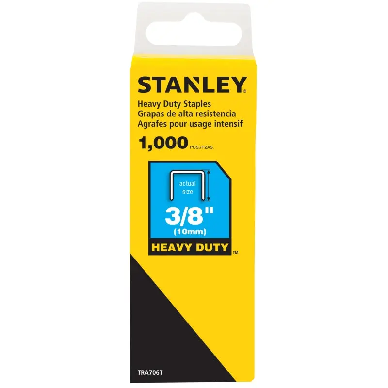 Stanley TRA706T Staple, 27/64 in W Crown, 3/8 in L Leg, Galvanized, 1000/PK