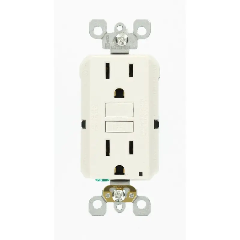 15 Amp Self-Test SmartlockPro Slim Duplex GFCI Outlet, WhiteGray / .3 / 3