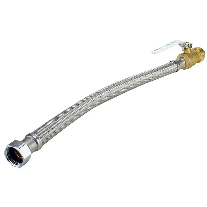 3/4 in. Push-to-Connect x 3/4 in. Female Pipe Thread x 18 in. Braided Stainless Steel Water Heater Connector with BV1.25 / each